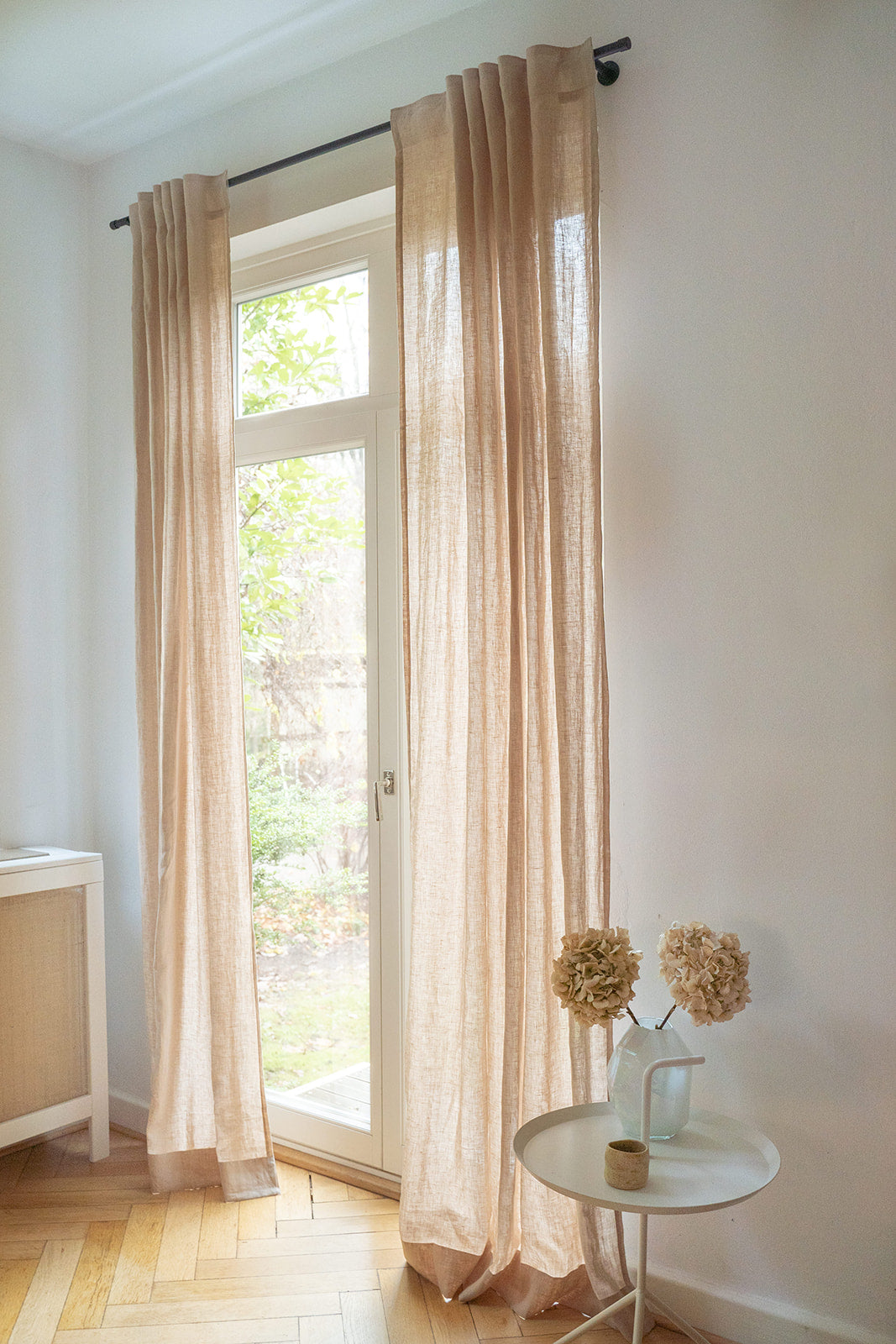 Linen Button Window Curtain Panels Single Linen 40X63